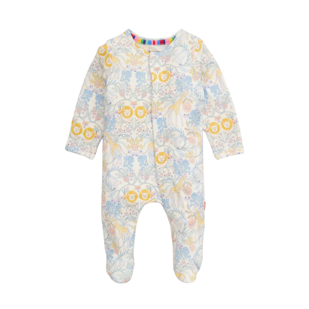 Animal Print Footie Pajama with Magnetic Closure