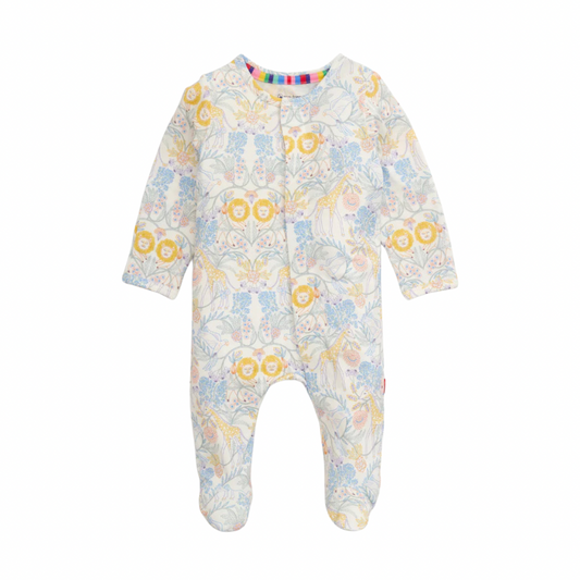 Animal Print Footie Pajama with Magnetic Closure