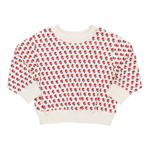 Pink Chicken Girls Organic Tiny Flower Sweatshirt