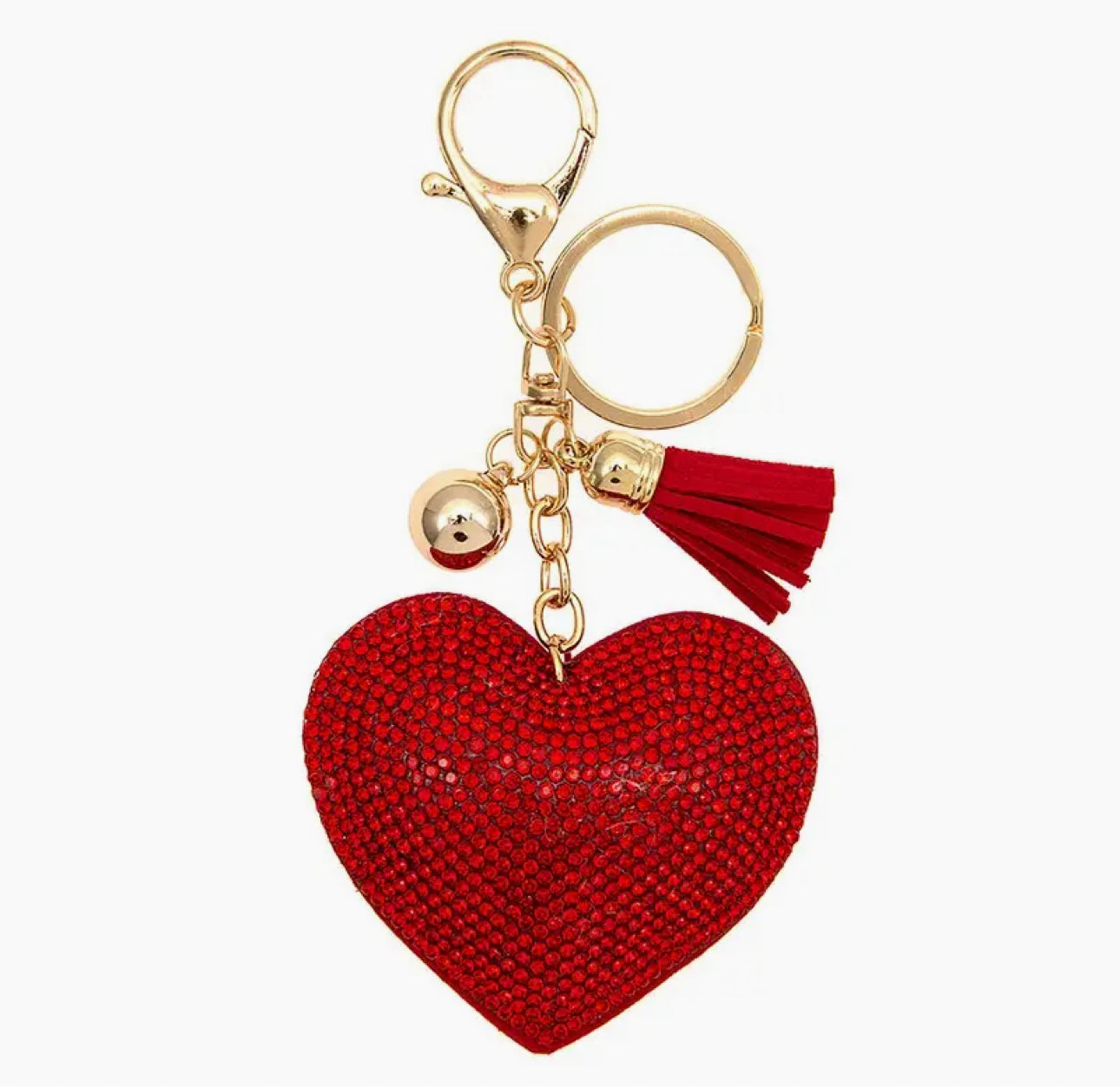 Rhinestone Heart Keychain