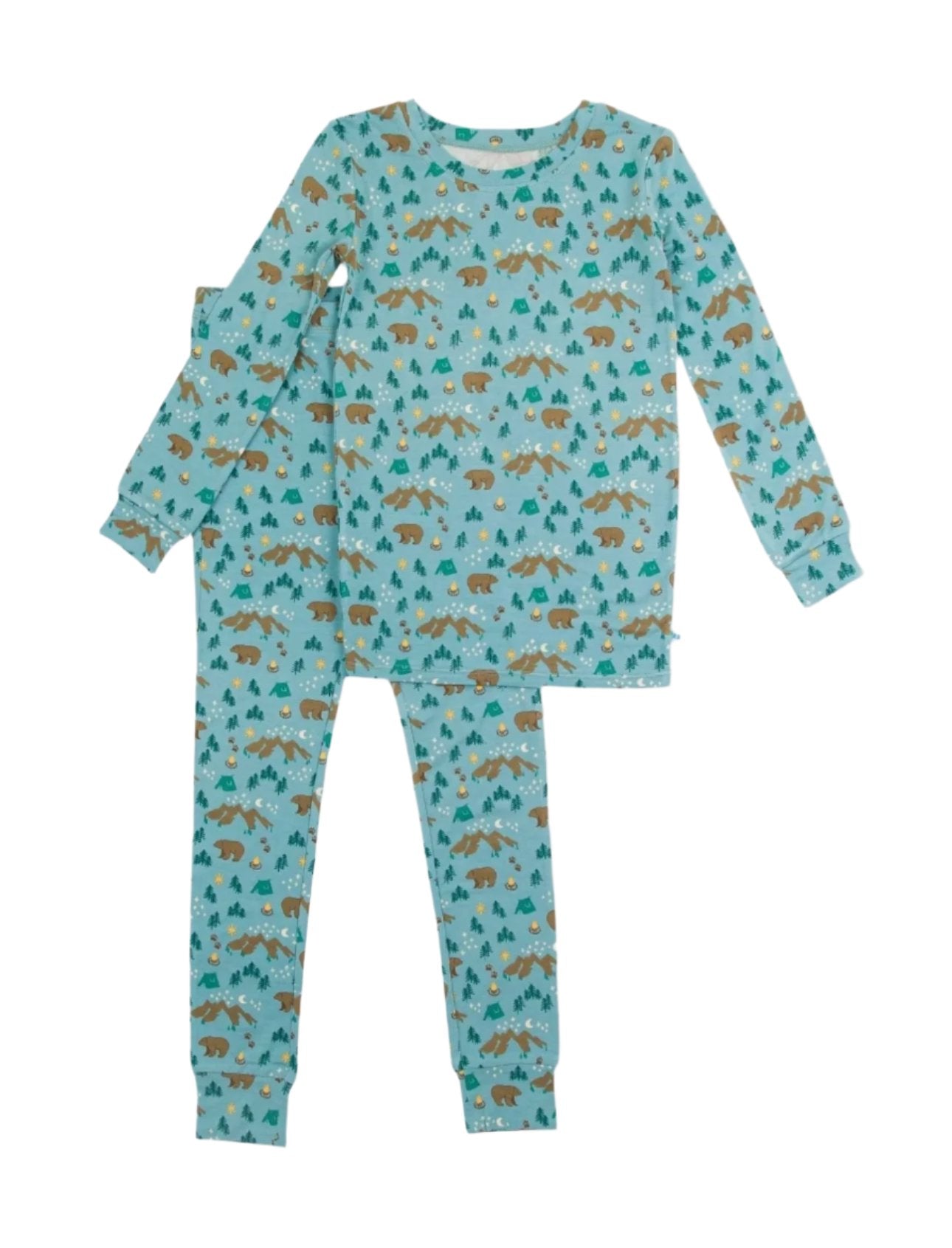 Rufflebutts Happy Camper Bamboo Bear Pajama Set