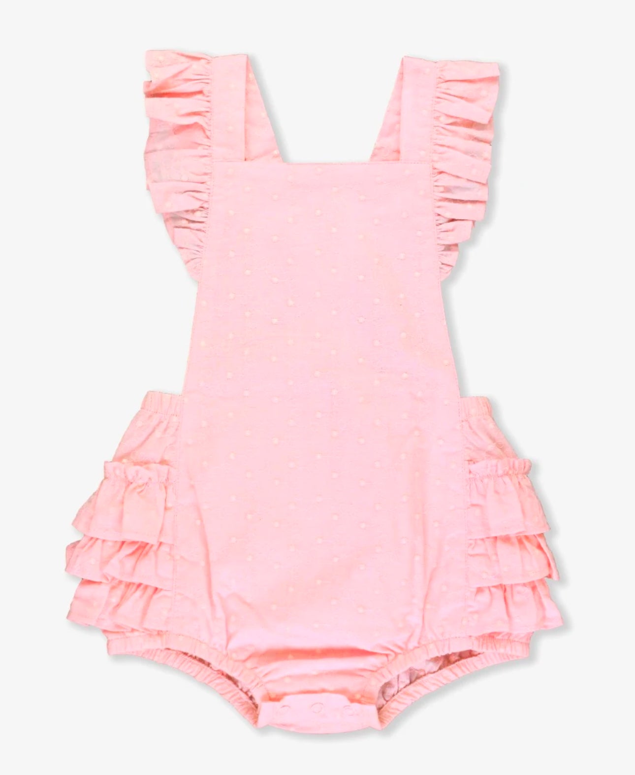 pink ruffled baby
 sunsuit