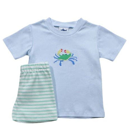 Baby Boy Crab Appliqué Outfit Set
