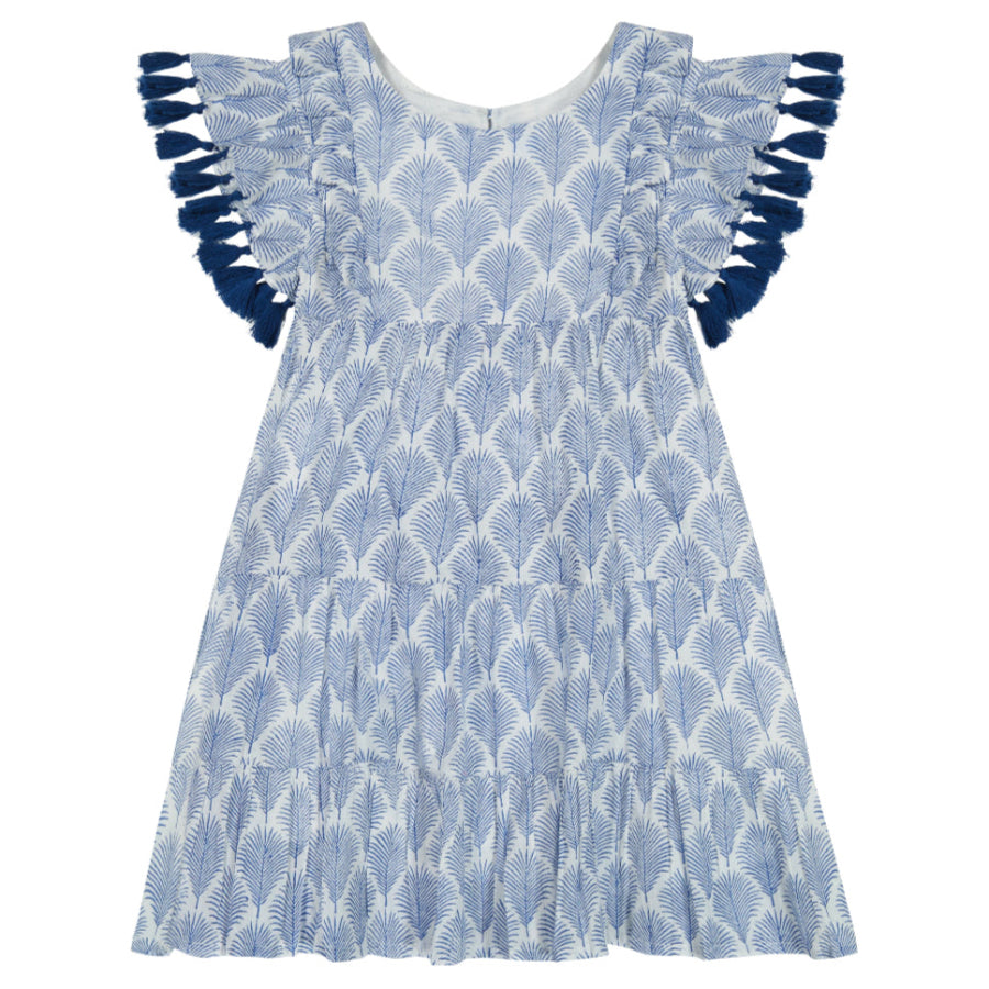 Sophie Girl's Tassel Dress Navy Feather