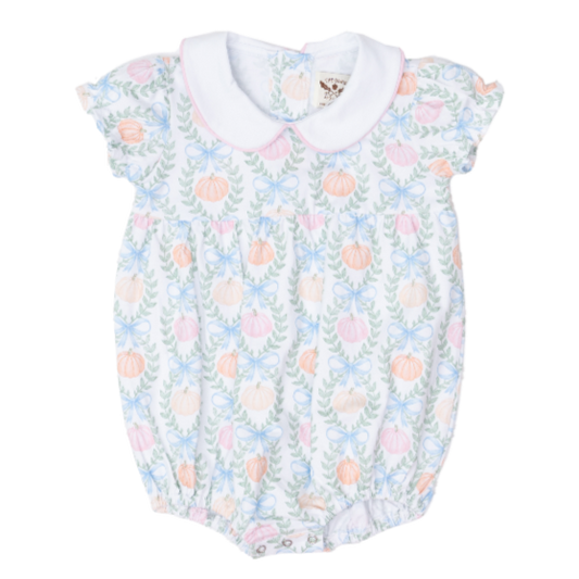 The Oake Baby Girls Mary Mills Pumpkin Block Bubble