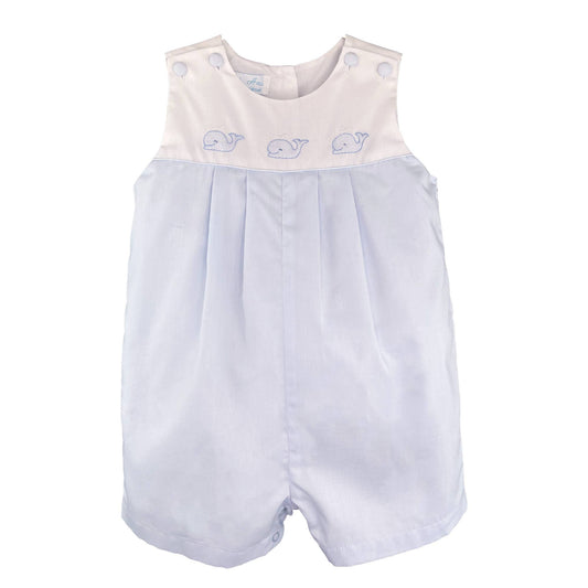 Whale Stitched Boys Sunsuit Romper