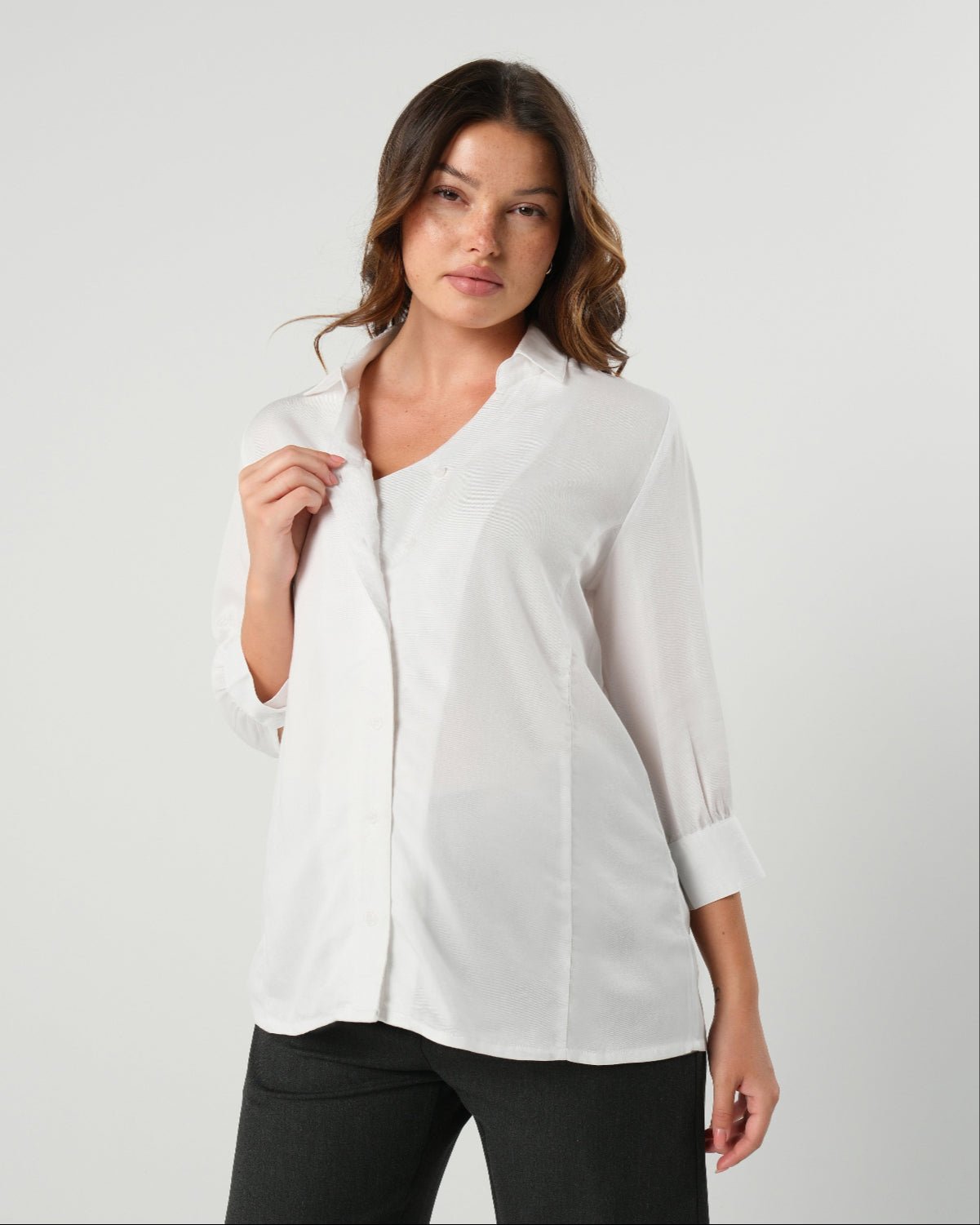 No-Gap Maternity Nursing Button Down Shirt (Regular & Petite)