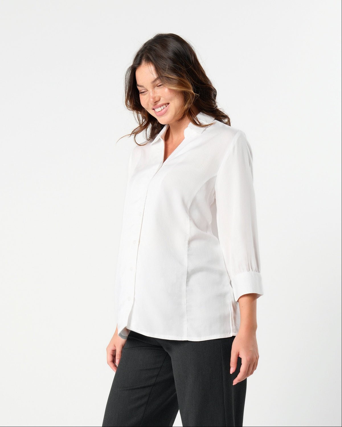 No-Gap Maternity Nursing Button Down Shirt (Regular & Petite)