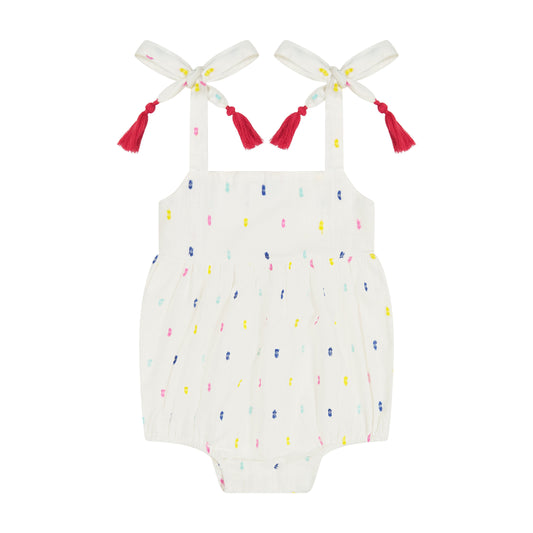 Zoe Baby Romper Confetti Swiss Dot