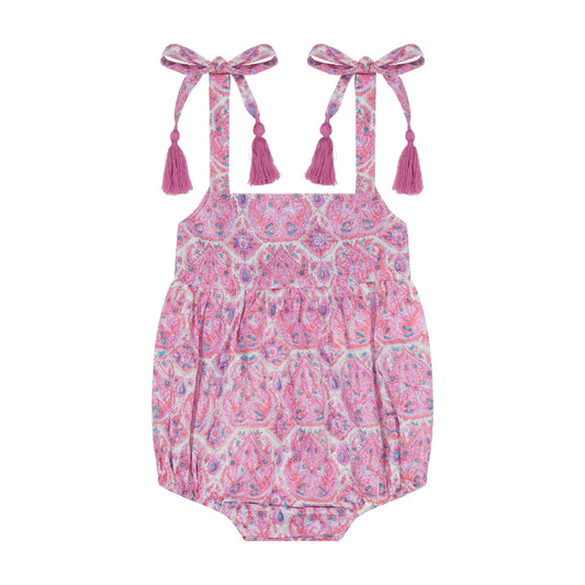 Zoe Baby Romper Pink Paisley