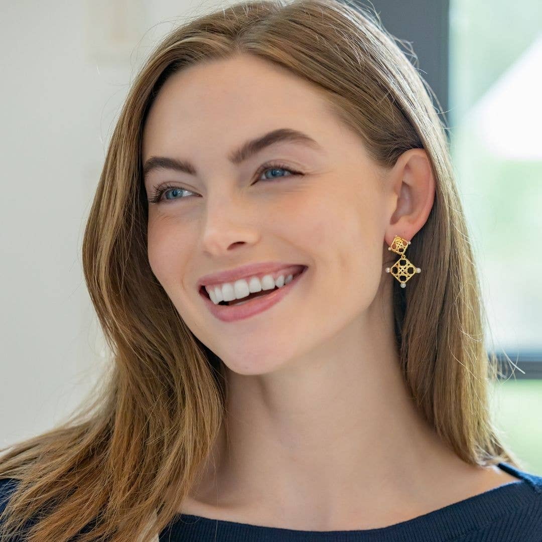 Avignon Double Wicker Gold Earrings