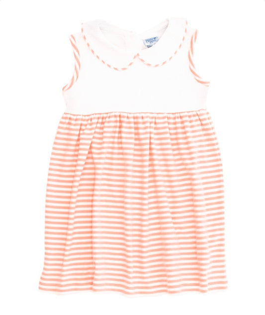 Knit Coral Cantaloupe Striped Dress