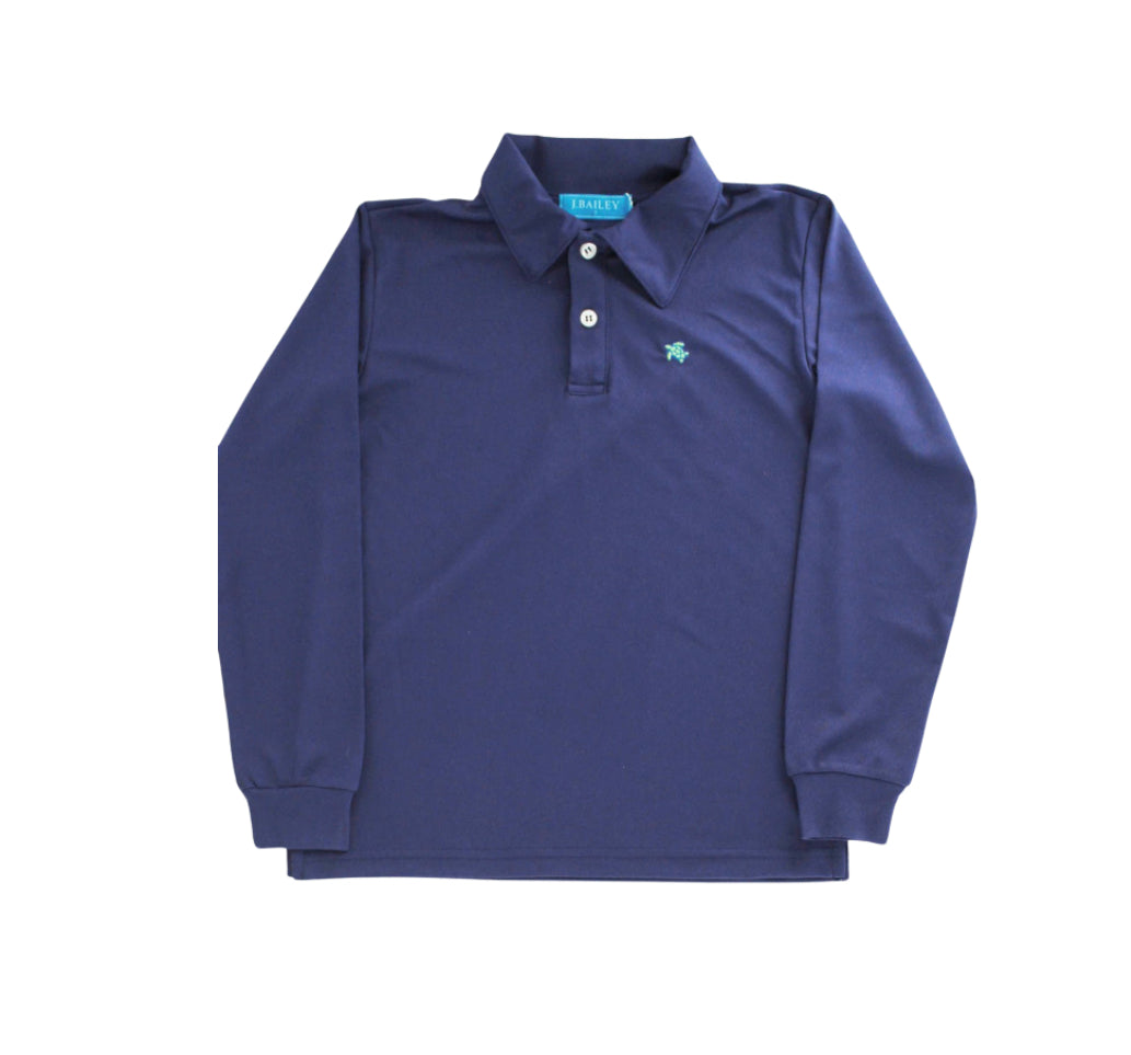 j Bailey Boys Navy Harry Longsleeve Performance Polo
