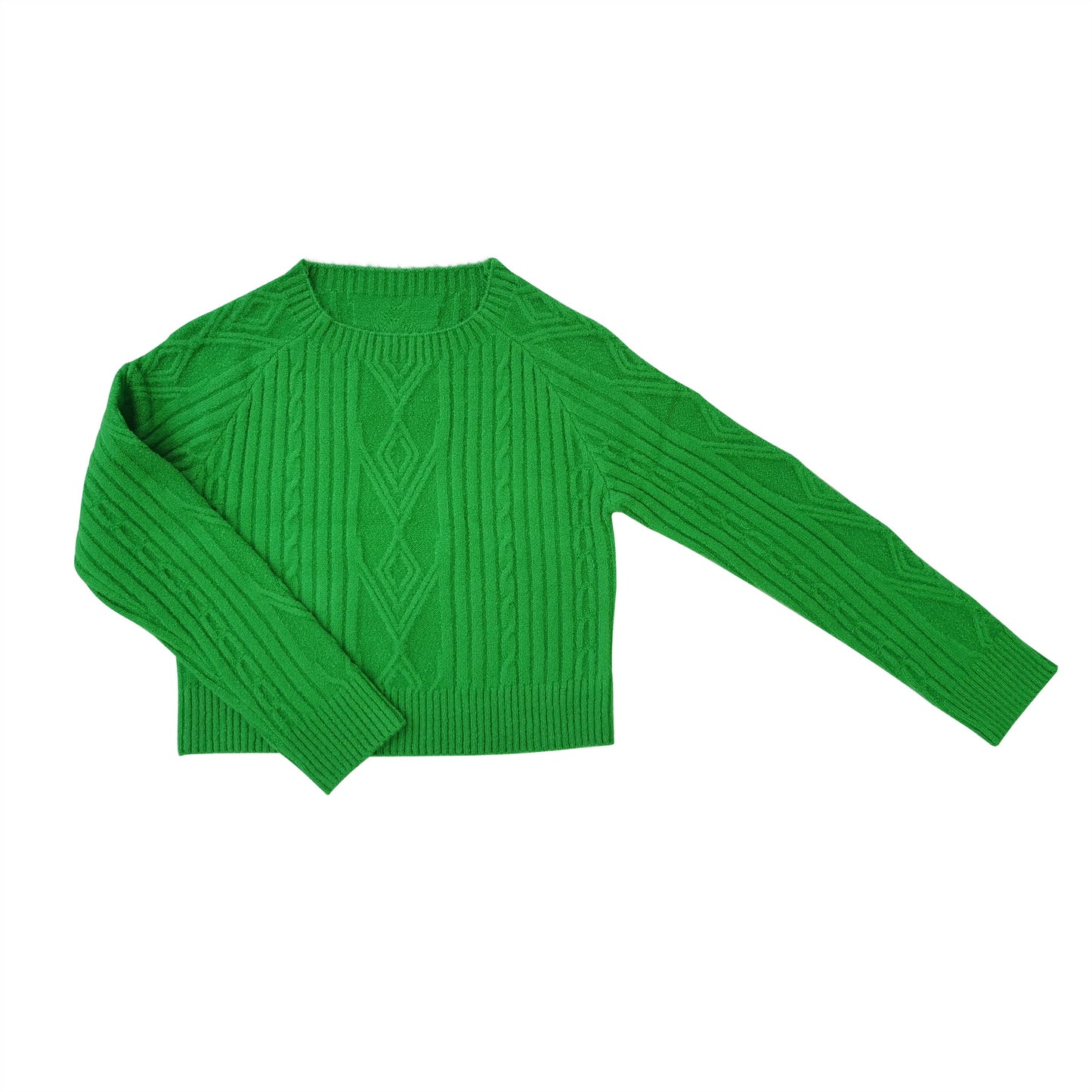 girls green cropped sweater