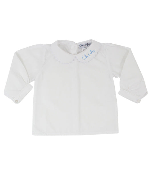 Girls Peter Pan Collar Long Sleeve Shirt