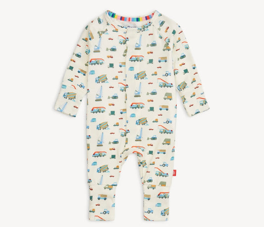 baby boys truck magnetic pajamas