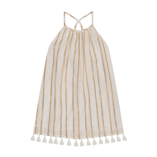 Mini Chantal Girl's Sundress Gold Lurex Stripe
