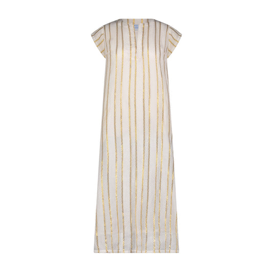 Noa Women's Maxi Caftan Gold Lurex Stripe