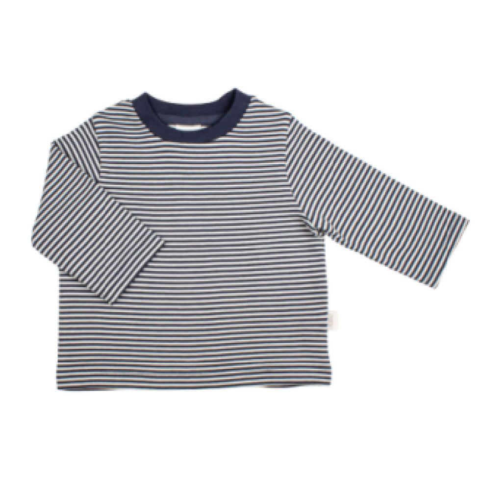 baby boys Striped long-sleeve shirt with navy and white stripes
