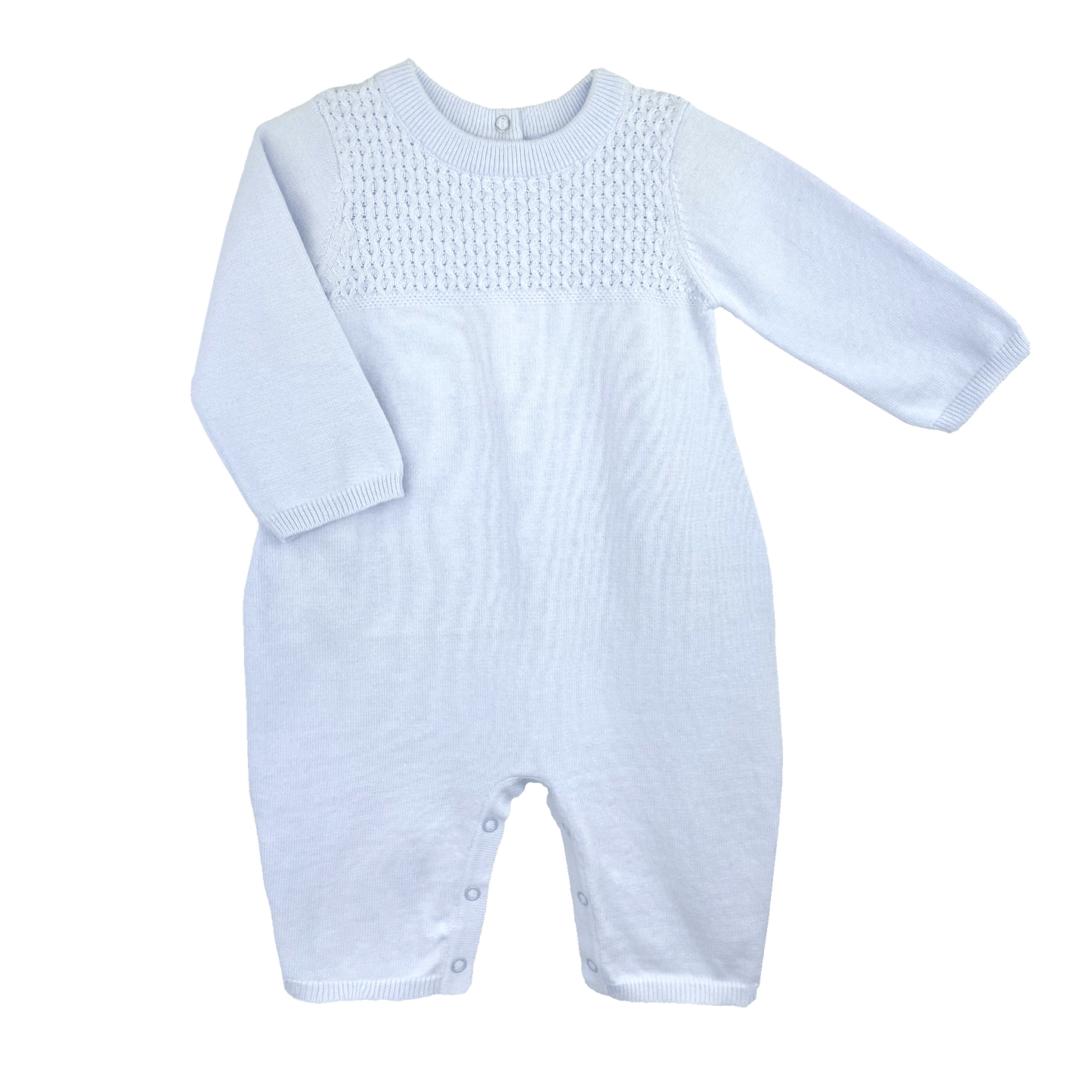 baby blue soft knit sweater baby boy romper longall