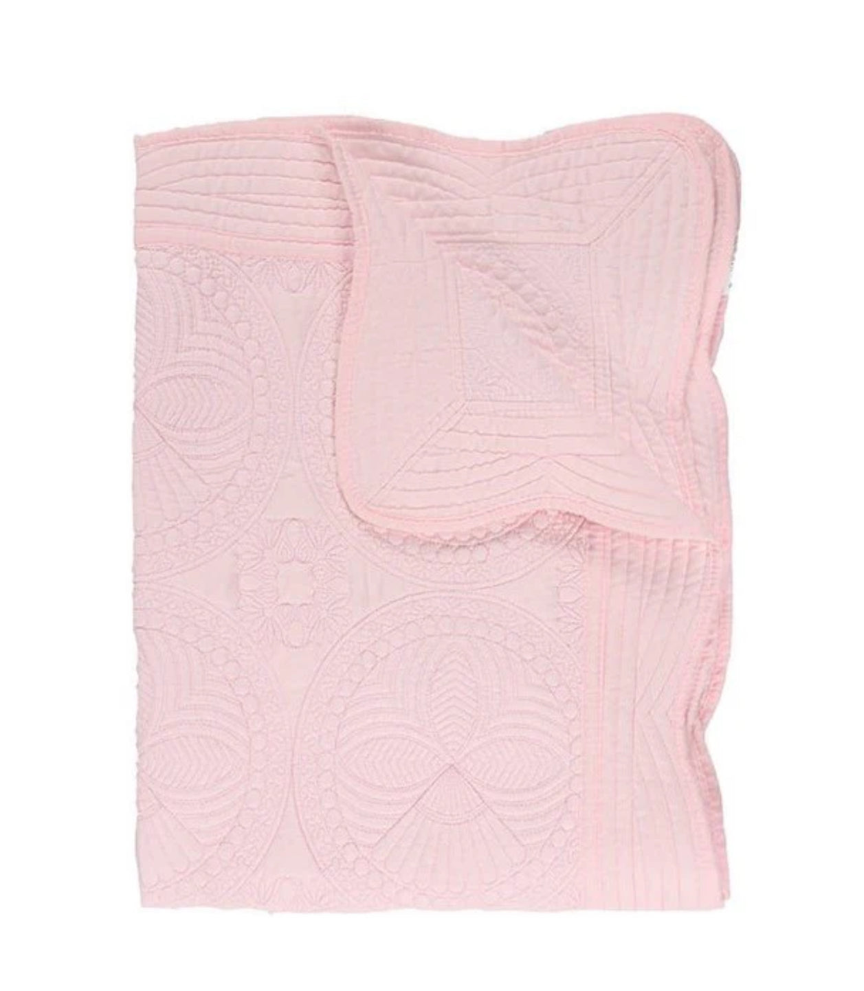 pink organic cotton baby girl crib quilt