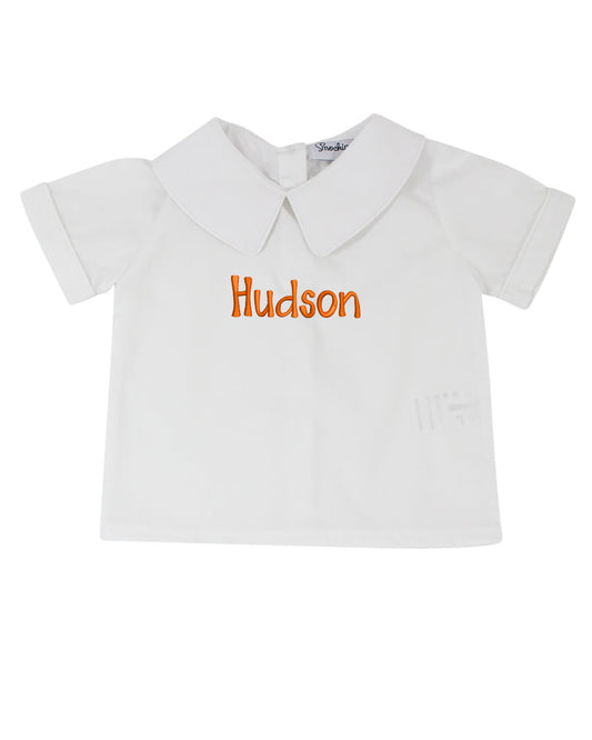 Boys Peter Pan Collar Short Sleeve Shirt