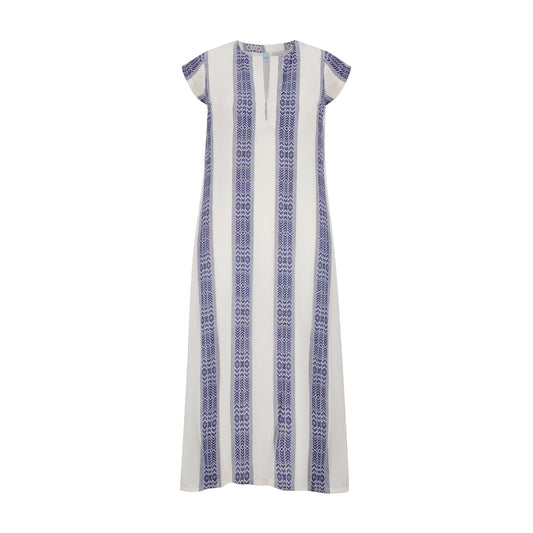 Noa Women's Maxi Caftan Navy Stripe