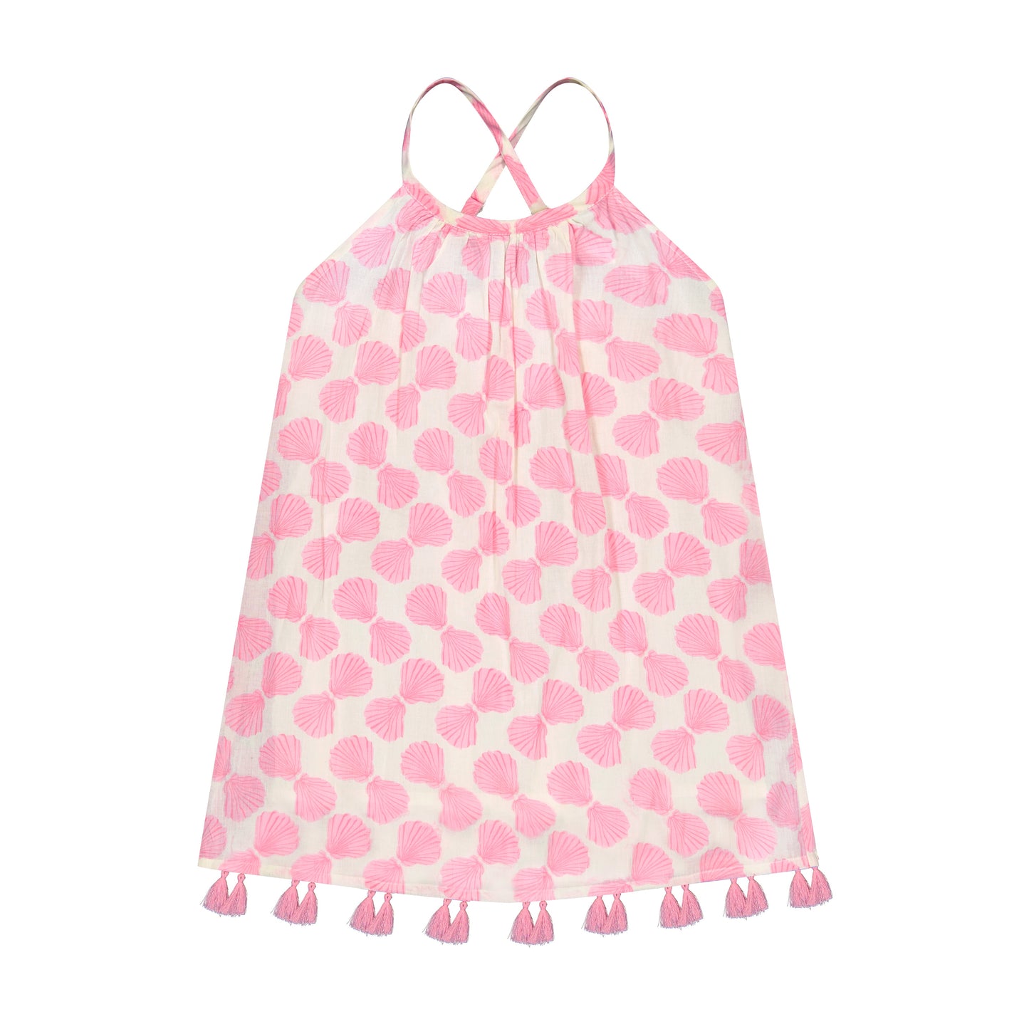Mini Chantal Girl's Sundress Shell Beach Pink