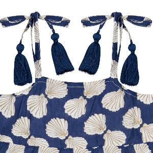 Bella Girl's Sundress Shell Beach Navy