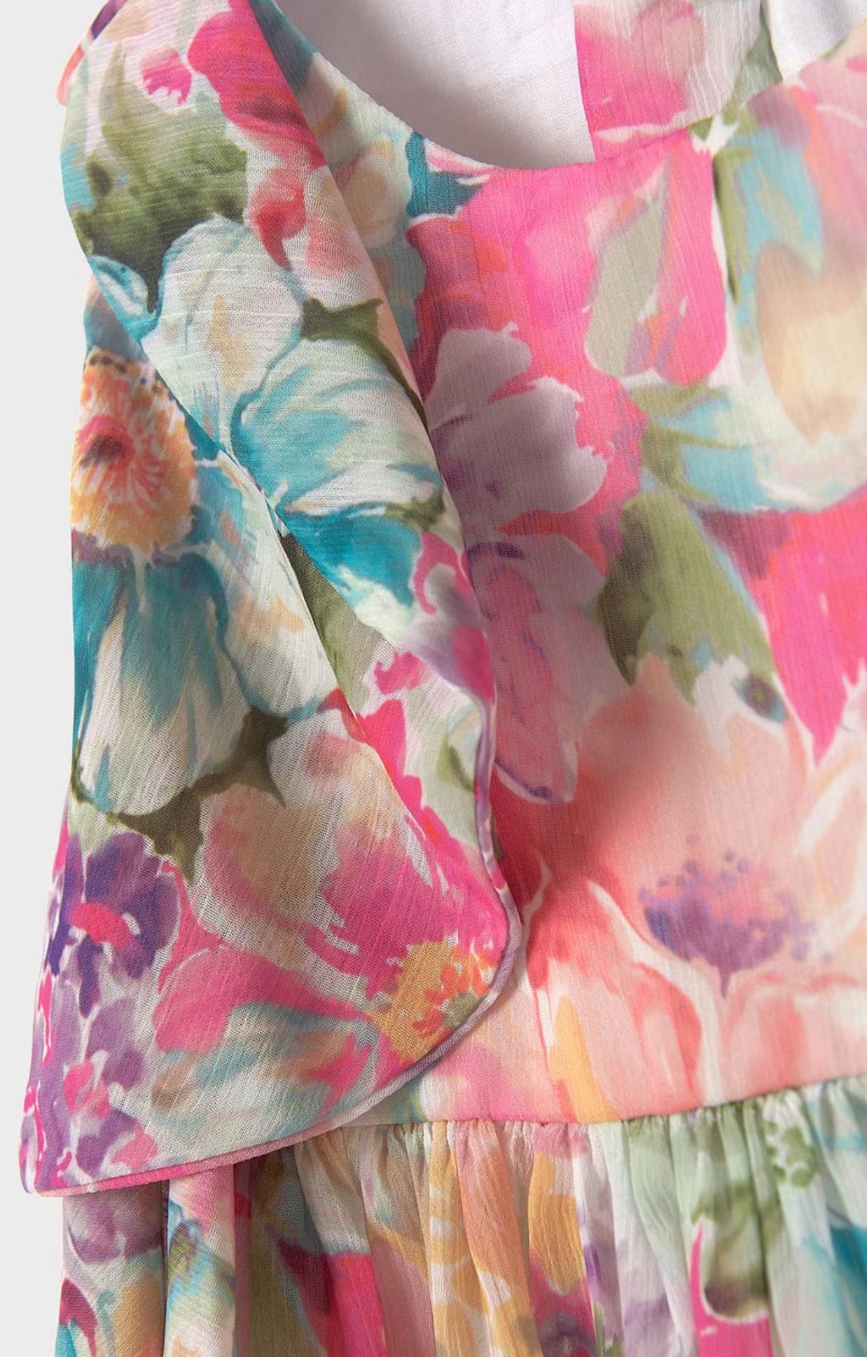 Girls Salmon Floral Dress