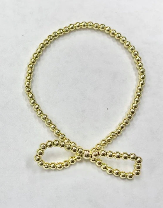Water Resistant Gold Bow Bracelet