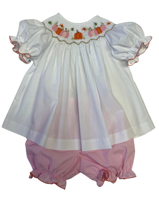 Emma Pumpkin Embroidered Bishop Bloomer Ser