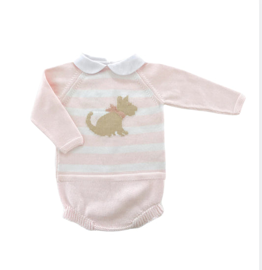 Pink Dog Diaper Set