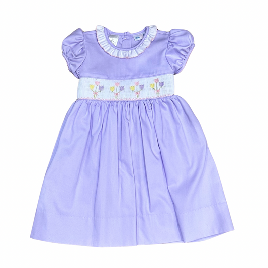 Lavender Tulip Smocked Dress