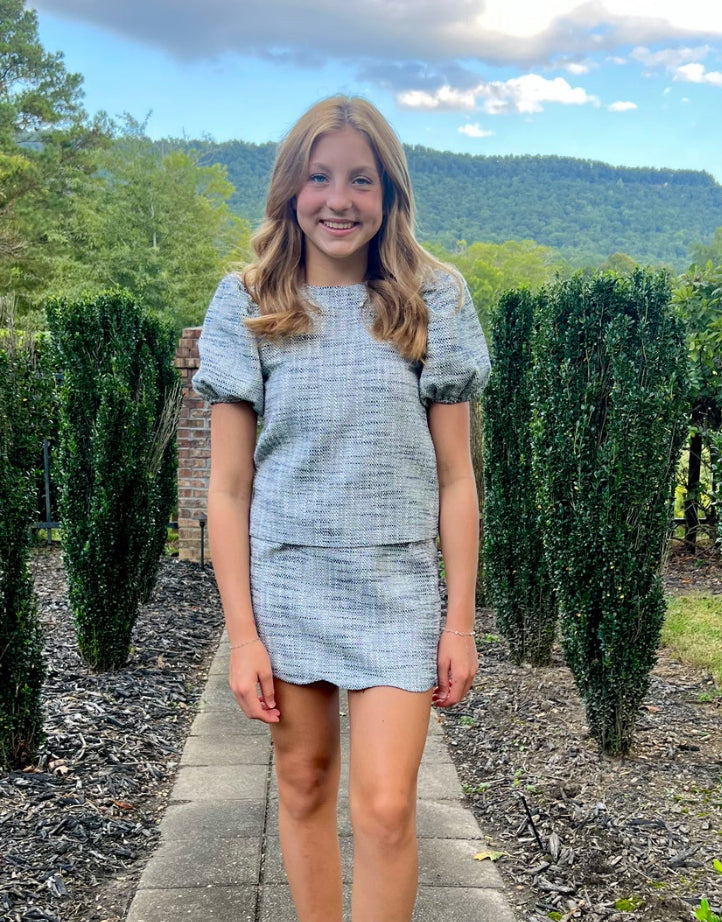 Nantucket Navy Seabrook Island Scalloped Tween Skirt