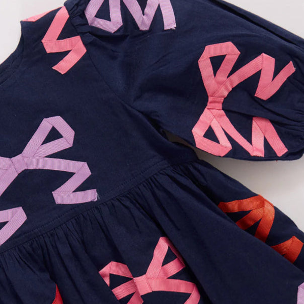 Girls Brooke Multi Bow Appliqué Dress
