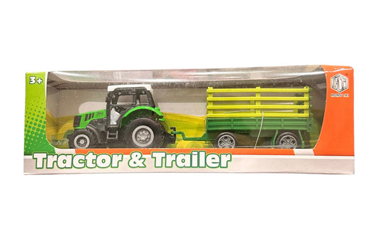 Tractor & Trailer Pull Back Action Toy