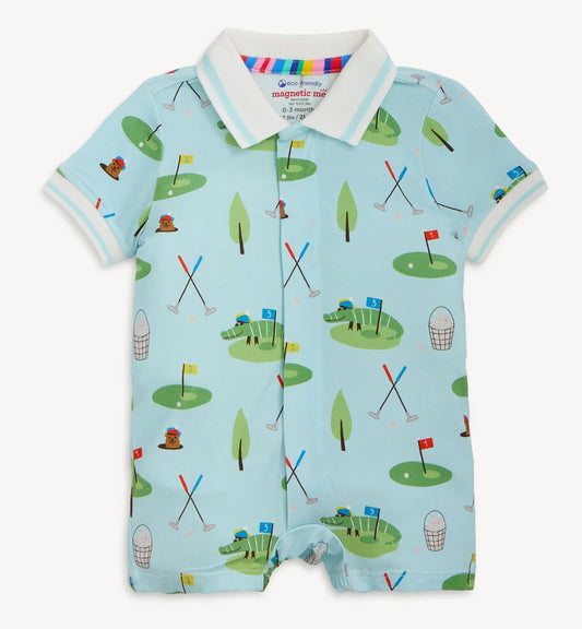 Magnetic Polo Gopher It Golf Romper