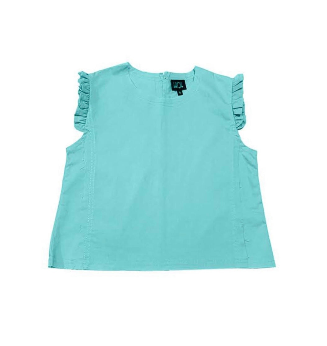 Aqua Ruffle Shorts