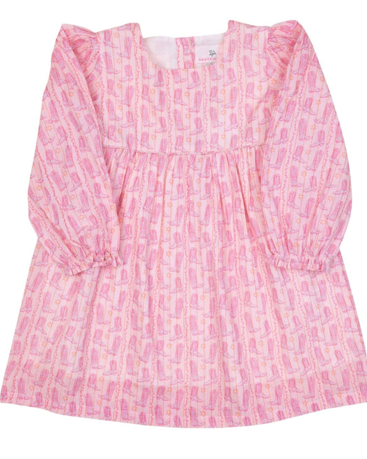 Pink Cowgirl Gold Lurex Dress