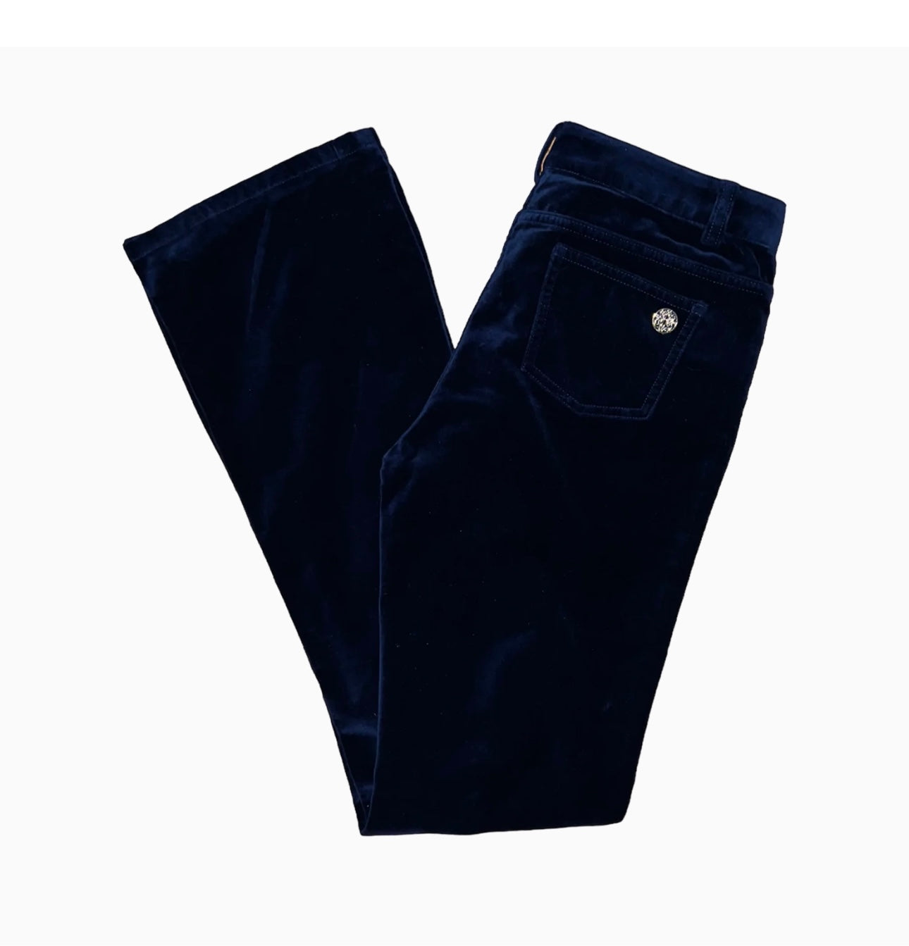 Navy Velvet Bootcut Pants