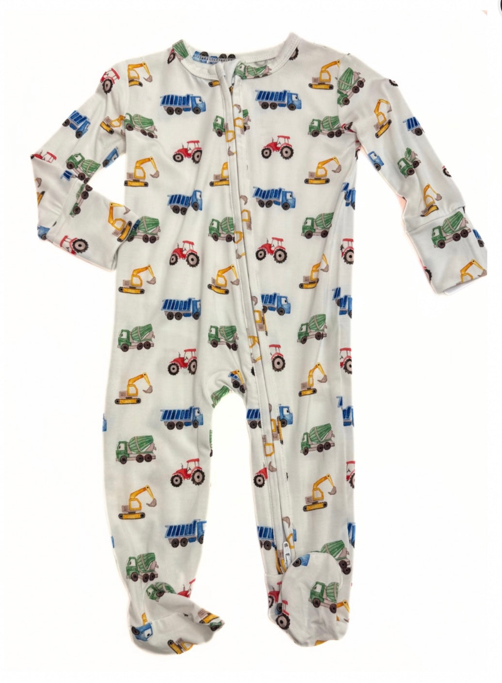 Construction Trucks Bamboo Footie
