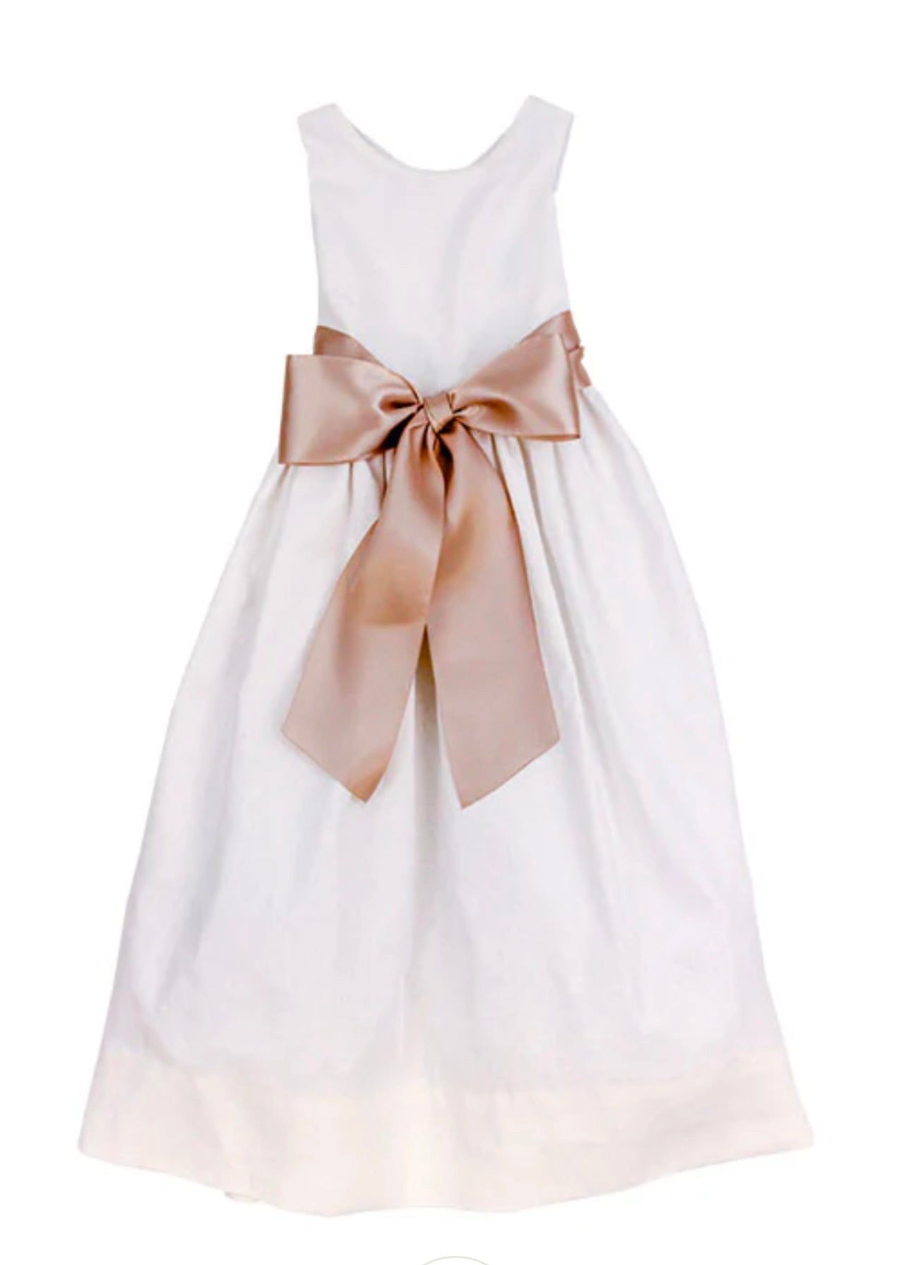 Girls white linen formal dress
