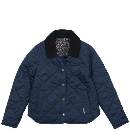 Barbour Girls Navy Foxley Reversible Jacket