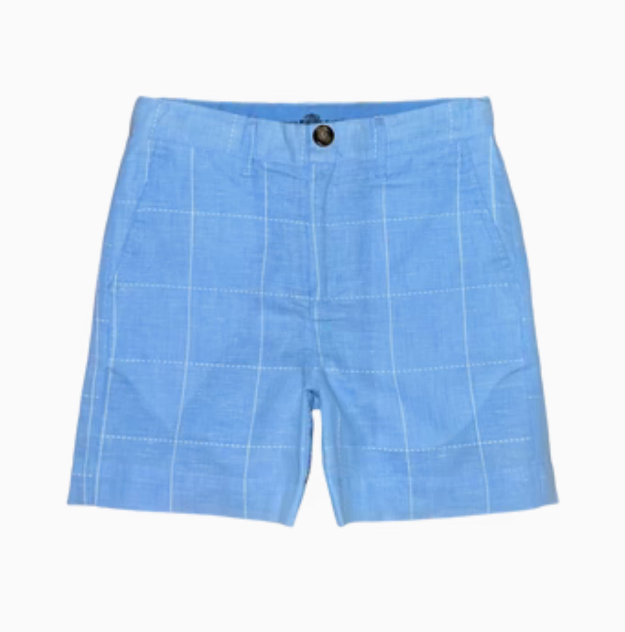 Brown Bowen Bluff Blue Linen Shorts