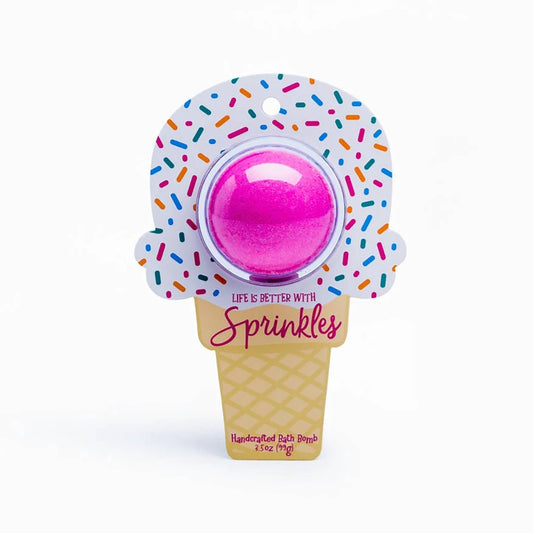 Cait and Co Life is Better with sprinkles Ice Cream Bath Bomb