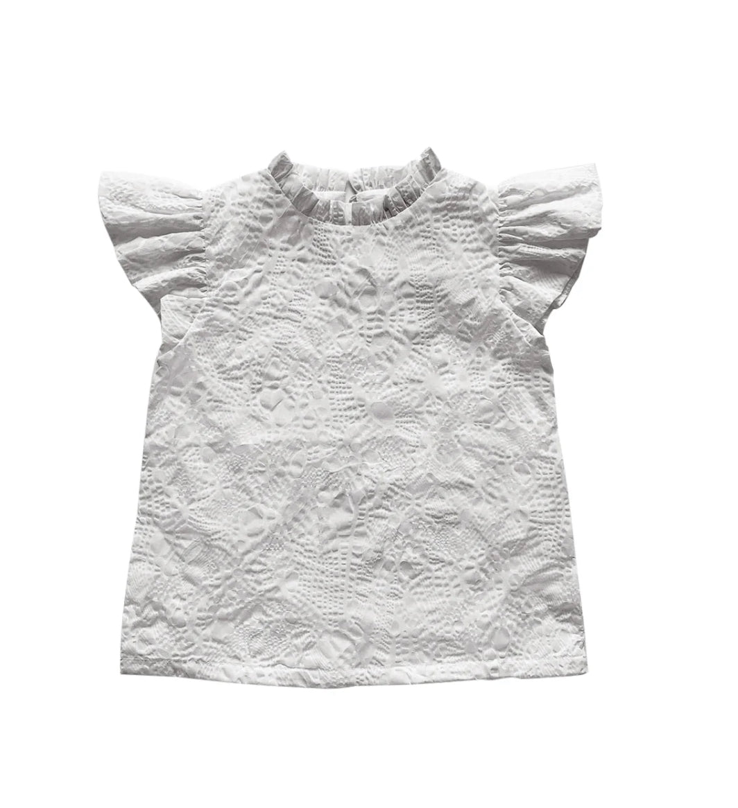 Oline White Ruffle Top