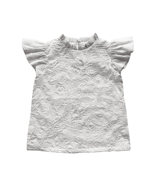 Oline White Ruffle Top