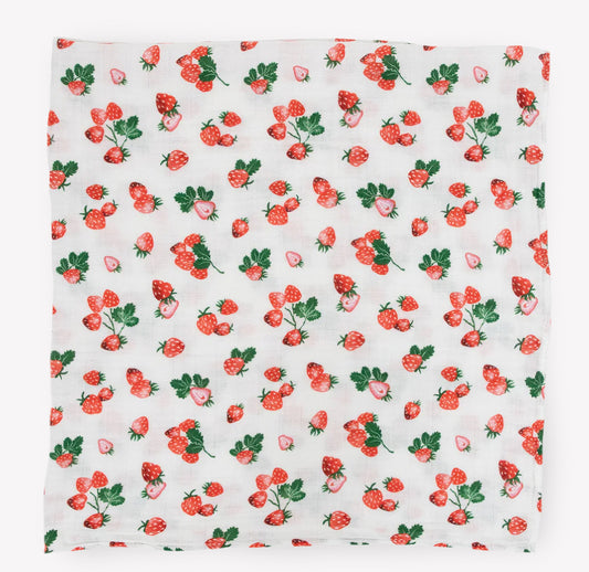 Strawberry Muslin Swaddle Blanket