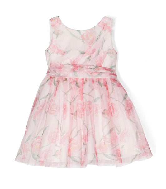 Pink Floral Tulle Dress